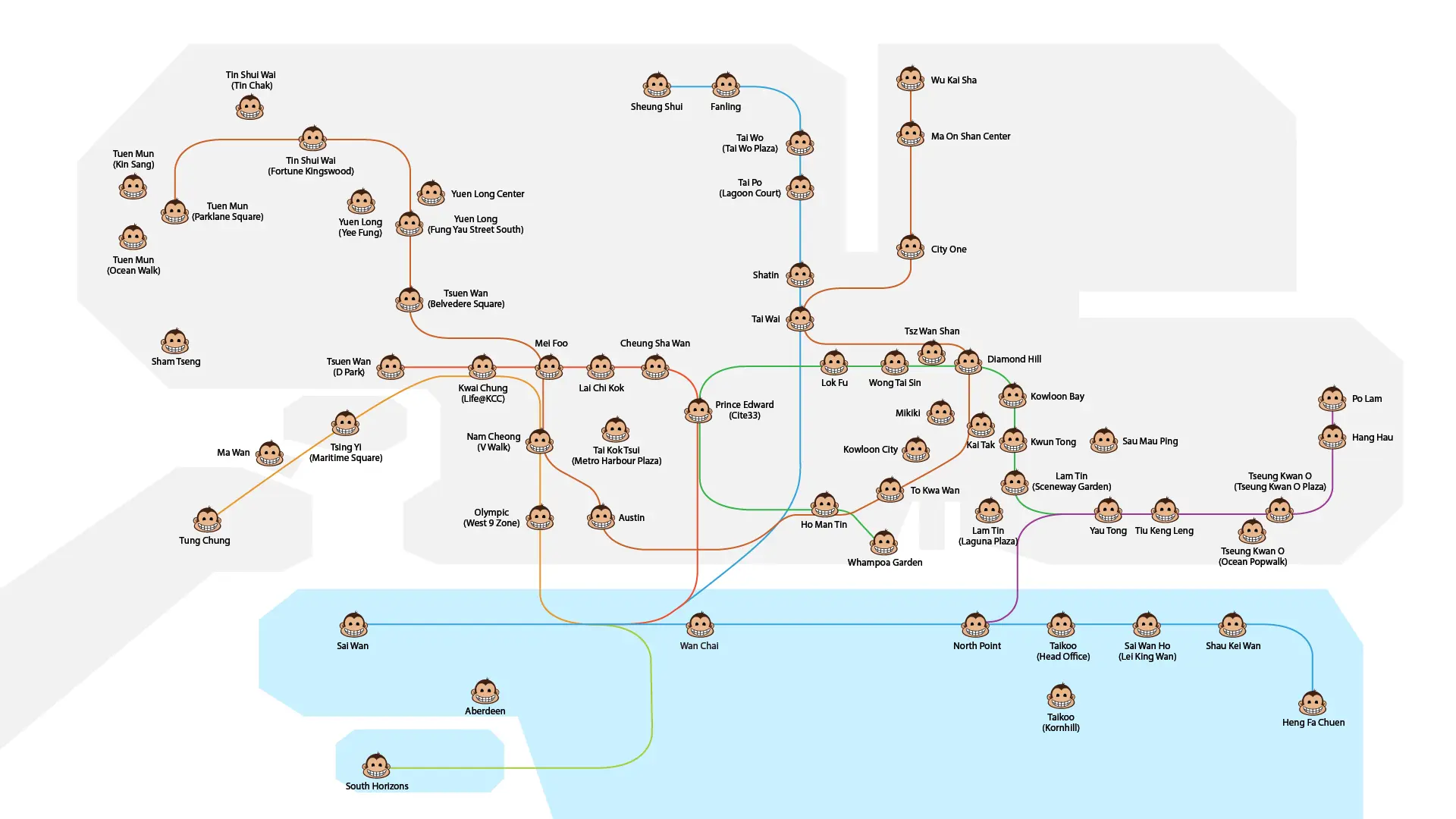 Monkey Tree Hong Kong Island locations map