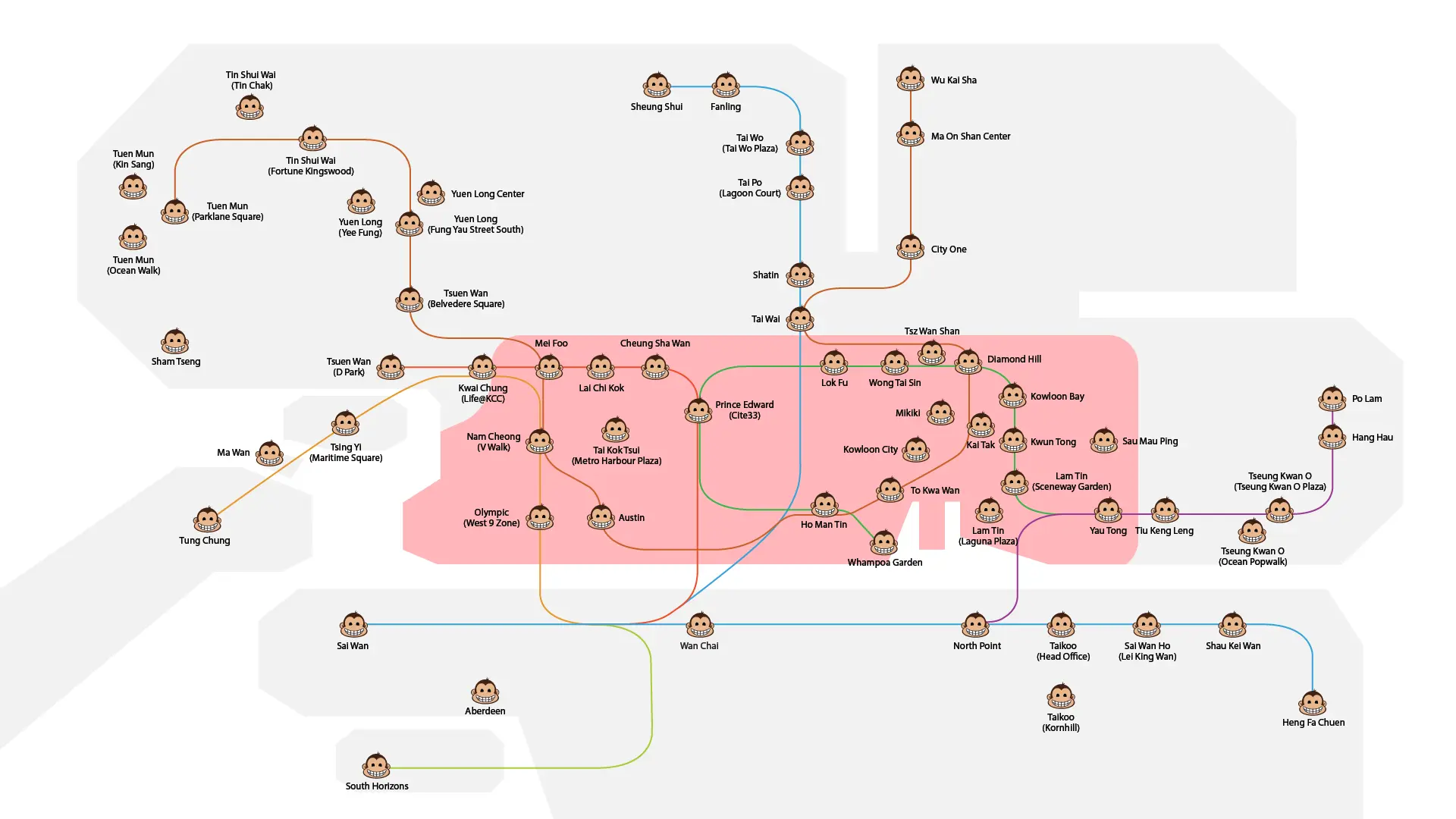 Monkey Tree Kowloon locations map