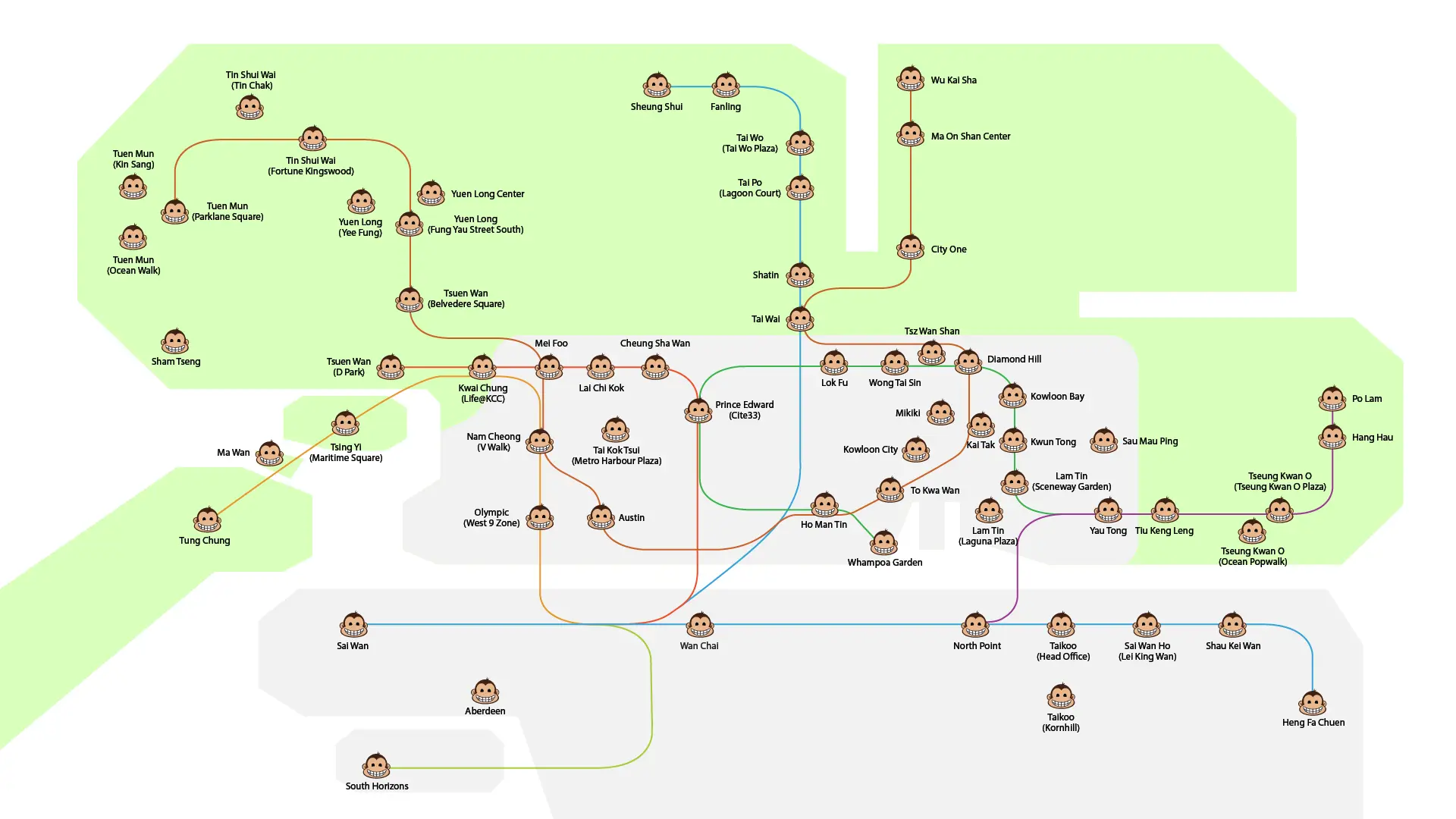 Monkey Tree New Territories locations map