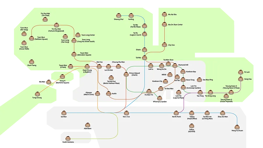 Monkey Tree New Territories locations map